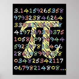 Spaß und farbenfrohe Pi im Stile einer Tafel berec Poster
