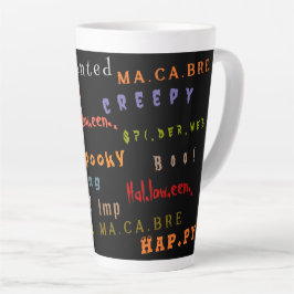 Spaß und farbenfrohe Typografie Geist Halloween Milchtasse
