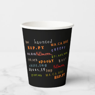 Spaß und farbenfrohe Typografie Geist Halloween Pappbecher