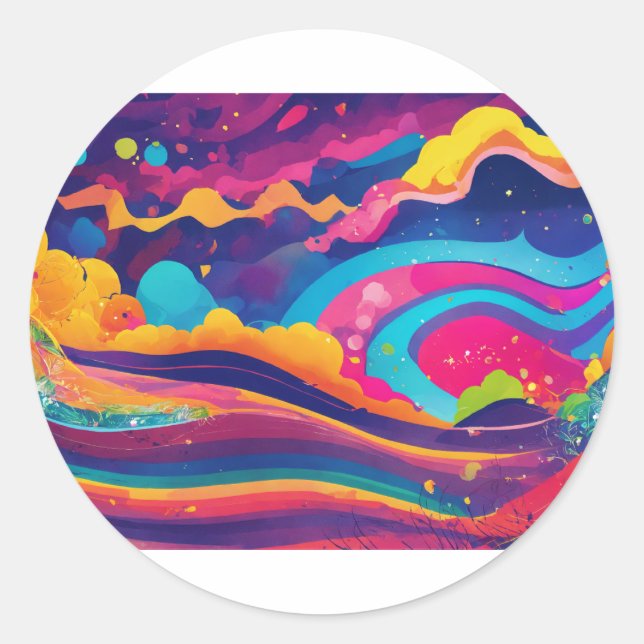 Spaß und Feiern auf Papierplatten Runder Aufkleber (Vorderseite)