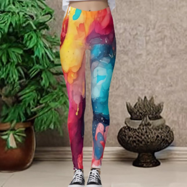 Spaß und Fierce farbenfrohe Aquarellfarben Legging Leggings (Von Creator hochgeladen)