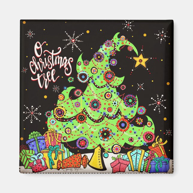 Spaß und fröhlicher Weihnachtsbaum Magnet (Vorne)