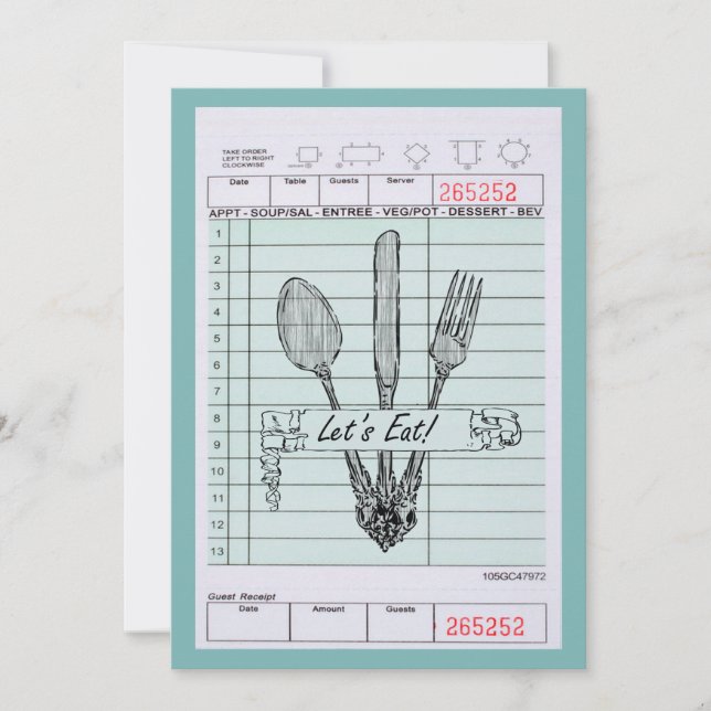 Spaß und Funky Abendessen-Party Einladung (Vorderseite)