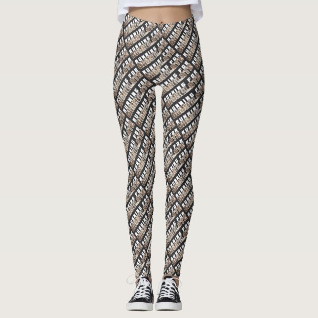 Spaß und Funky beim Design von Schokoladentexten Leggings (Vorderseite)