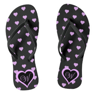 Spaß und Kokette rosa Herzen Personalisiert Flip Flops