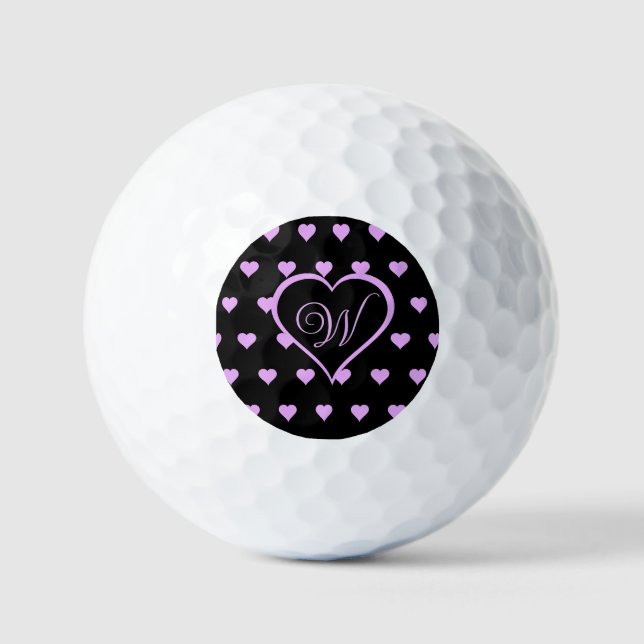 Spaß und Kokette rosa Herzen Personalisiert Golfball (Vorderseite)
