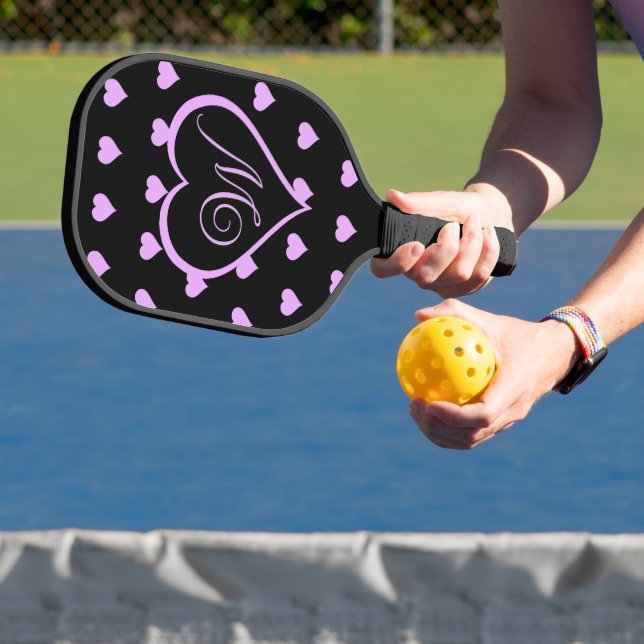 Spaß und Kokette rosa Herzen Personalisiert Pickleball Schläger (InSitu)