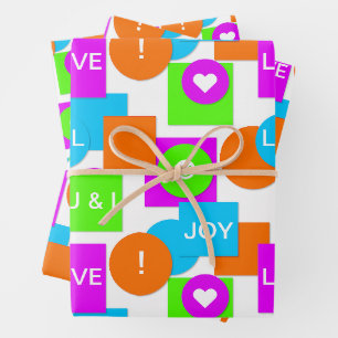Spaß und Niedliche Personalisierte Form und Farbe Geschenkpapier Set