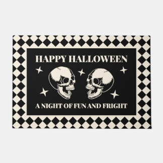 Spaß und Schrecken Totenkopf Schwarz Halloween Fußmatte