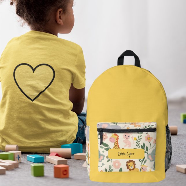 Spaß und spielerische Jungtiere zurück in die Schu Bedruckter Rucksack (Von Creator hochgeladen)