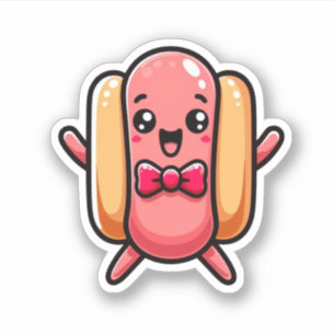 Spaß und spielerischer Hotdog Aufkleber