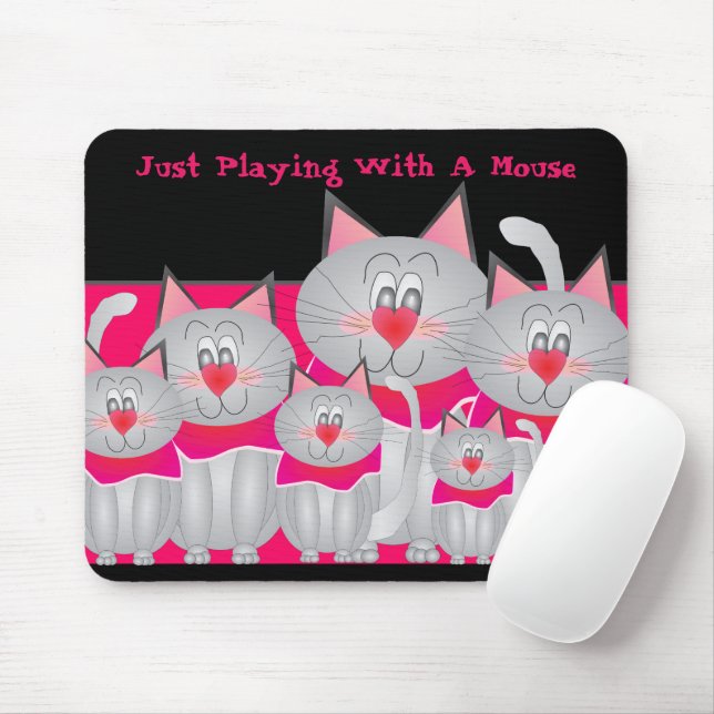 Spaß und Whimsy Kitty Cat Maus Pad Mousepad (Mit Mouse)