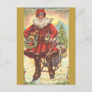 Spaß, ungerade, wild, alt, anders, Vintages Weihna Feiertagspostkarte