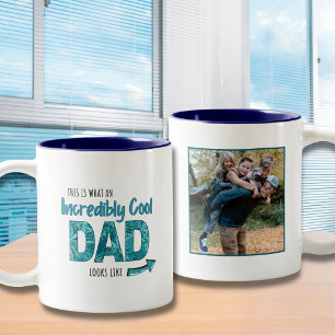 Spaß Unglaublich Cooler Vater Custom Foto Geschenk Zweifarbige Tasse