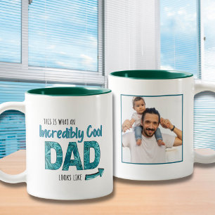 Spaß unglaublich Cooler Vater - Grünes neues Papa- Zweifarbige Tasse