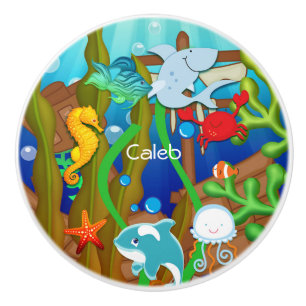 Spaß unter dem der Meerfisch-Schlafzimmer Kinder Keramikknauf