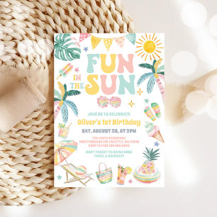 Spaß unter der Sonne Strandparty Sommer Geburtstag Einladung