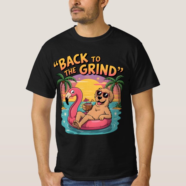 Spaß Urlaub Hund Cool Golden Retriever Beach Shirt (Vorderseite)