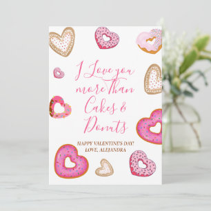 Spaß Valentine Liebe mehr als Donuts Niedlich Vale Dankeskarte