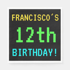 Spaß Vintag/Retro Videospiel Schauen 12. Geburtsta Serviette