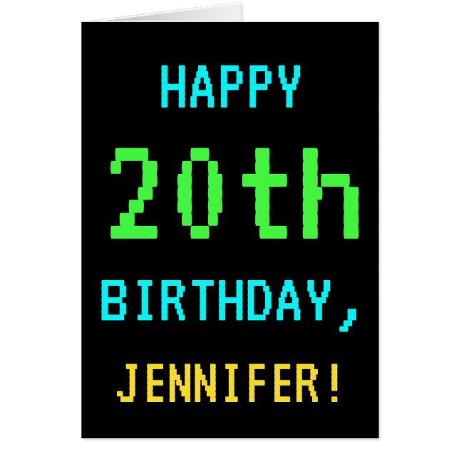 Spaß Vintag/Retro Videospiel Schauen 20. Geburtsta (Vorne)