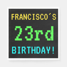 Spaß Vintag/Retro Videospiel Schauen 23. Geburtsta Serviette