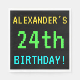 Spaß Vintag/Retro Videospiel Schauen 24. Geburtsta Serviette