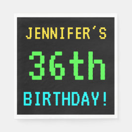 Spaß Vintag/Retro Videospiel Schauen 36. Geburtsta Serviette