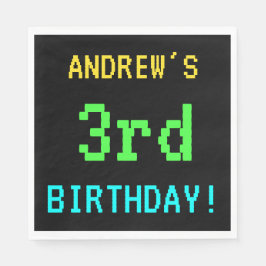 Spaß Vintag/Retro Videospiel Schauen 3. Geburtstag Serviette