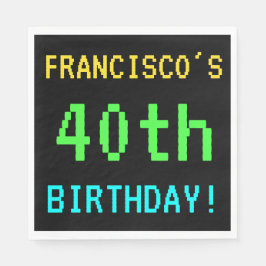 Spaß Vintag/Retro Videospiel Schauen 40. Geburtsta Serviette