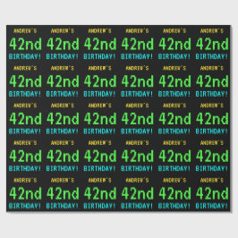 Spaß Vintag/Retro Videospiel Schauen 42. Geburtsta Geschenkpapier