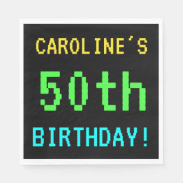 Spaß Vintag/Retro Videospiel Schauen 50. Geburtsta Serviette