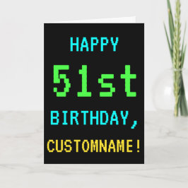 Spaß Vintag/Retro Videospiel Schauen 51. Geburtsta Karte