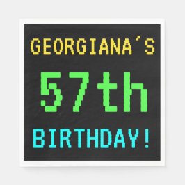 Spaß Vintag/Retro Videospiel Schauen 57. Geburtsta Serviette