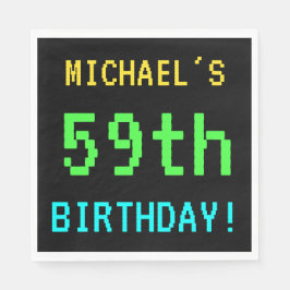 Spaß Vintag/Retro Videospiel Schauen 59. Geburtsta Serviette