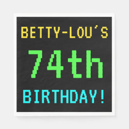 Spaß Vintag/Retro Videospiel Schauen 74. Geburtsta Serviette