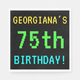 Spaß Vintag/Retro Videospiel Schauen 75. Geburtsta Serviette