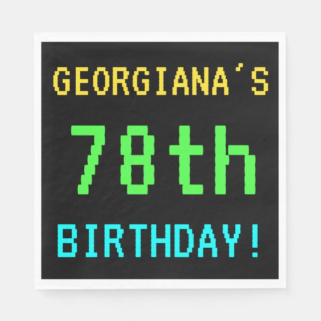 Spaß Vintag/Retro Videospiel Schauen 78. Geburtsta Serviette (Vorderseite)