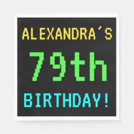 Spaß Vintag/Retro Videospiel Schauen 79. Geburtsta Serviette