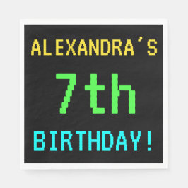 Spaß Vintag/Retro Videospiel Schauen 7. Geburtstag Serviette