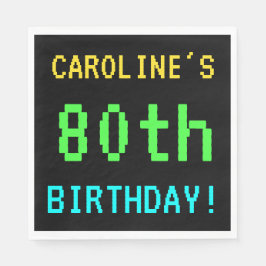 Spaß Vintag/Retro Videospiel Schauen 80. Geburtsta Serviette