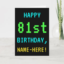 Spaß Vintag/Retro Videospiel Schauen 81. Geburtsta Karte