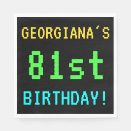 Spaß Vintag/Retro Videospiel Schauen 81. Geburtsta Serviette