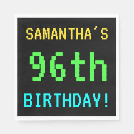 Spaß Vintag/Retro Videospiel Schauen 96. Geburtsta Serviette