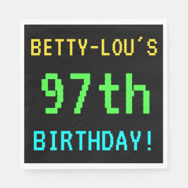 Spaß Vintag/Retro Videospiel Schauen 97. Geburtsta Serviette