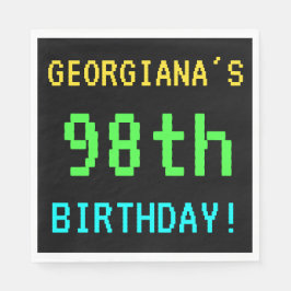 Spaß Vintag/Retro Videospiel Schauen 98. Geburtsta Serviette