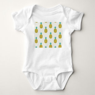 Spaß Vintage Ananas Nahtlose Illustration. Baby Strampler