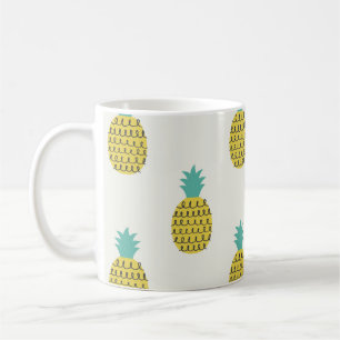 Spaß Vintage Ananas Nahtlose Illustration. Kaffeetasse