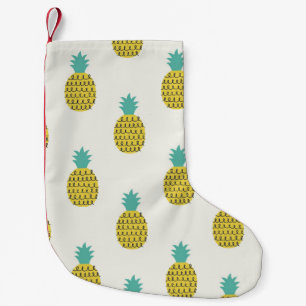 Spaß Vintage Ananas Nahtlose Illustration. Kleiner Weihnachtsstrumpf