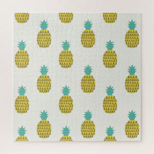 Spaß Vintage Ananas Nahtlose Illustration. Puzzle